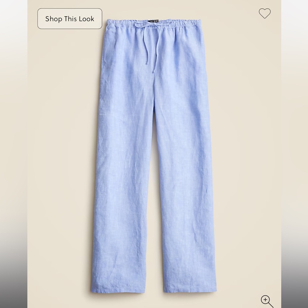 J. Crew New Soleil Pant in Linen French Blue Size XXL